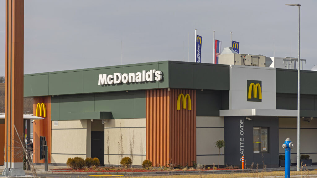 Fast Food Restaurant McDonalds With Mc Drive Thru at Ava Shopping Park Highway.