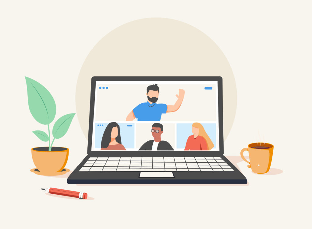 people connecting together, learning and meeting online via teleconference or video conference remote working on laptop computer, work from home and anywhere, flat vector illustration See Less
By Mykyta